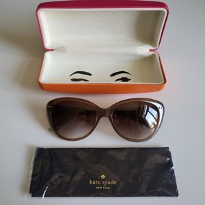 Kate Spade Franca Sunglasses - Tan & Turquoise Frames, Brown Gradient Lenses